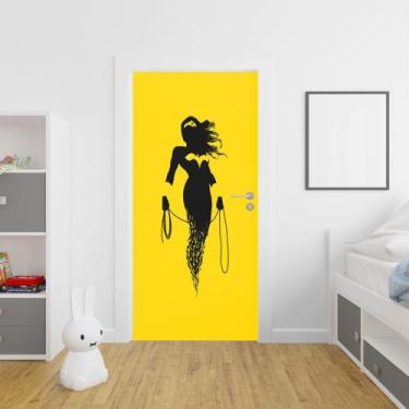 Imagem de Adesivo para porta mulher maravilha - Shopp do adesivo