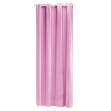 Imagem de Cortina Blackout PVC (Plástico) com UMA FOLHA Corta Luz 100% 1,40M x 2,80M de Parede com Ilhós (ROSA)