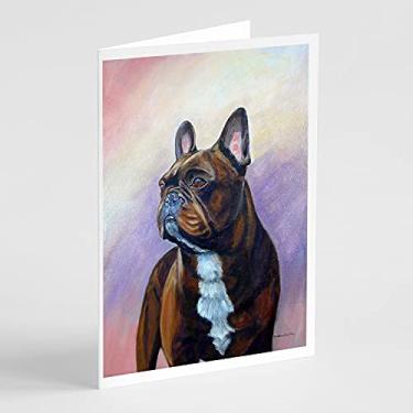 Imagem de Caroline's Treasures 7117GCA7P Cartões de felicitações buldogue francês e envelopes, pacote com 8, 7 x 5, multicolorido