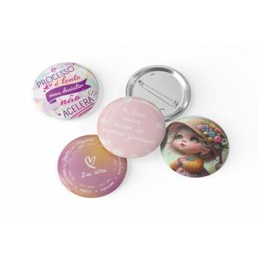 Imagem de kit com 4 Botons Broche Alfinete - Coleção Motivacional - Button, Pin