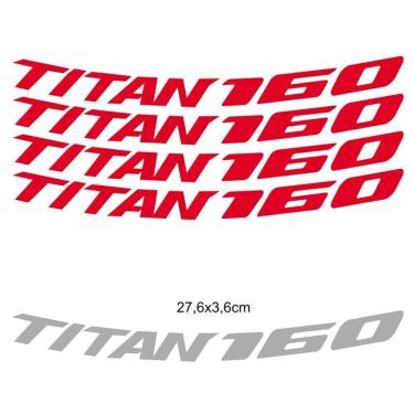 Imagem de Kit 4 Adesivos Roda Interna Moto Titan 160 Vermelho