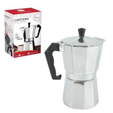 Imagem de Cafeteira Italiana Moka 06 Xícaras Café Expresso Em Alumínio