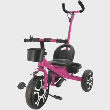 Imagem de Triciclo velotrol infantil c/apoiador rosa cesta E pedal zippy toys