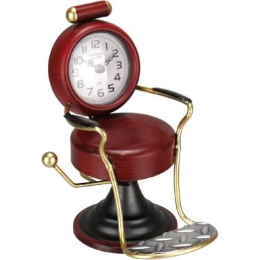 Imagem de RELOGIO DE MESA VINTAGE POLTRONA BARBEIRO HOME&CO METAL 21x14x17cm VERMELHO
