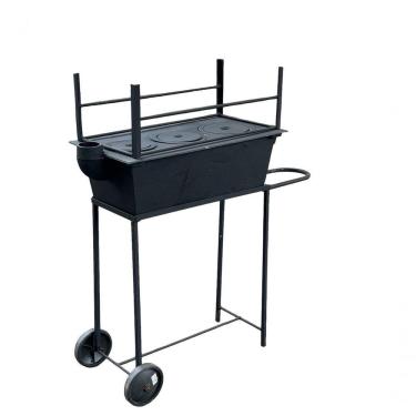 Imagem de Fogão E Churrasqueira 3 Bocas Com Redução De Ferro Fundido 25x60x60cm