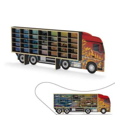 Imagem de Painel Caminhão Expositor Porta 35 Carrinhos Coleção Miniatura Parede 