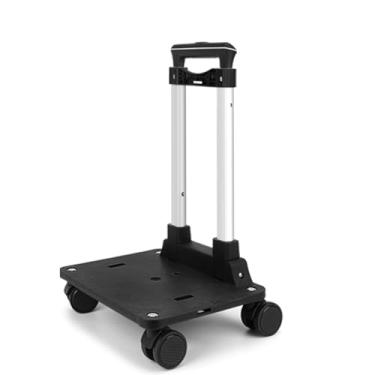 Imagem de Zoofen Carrinho de mão dobrável leve com carrinho de bagagem compacto de 4 rodas com 2 cordas elásticas para bagagem, mochila, bolsas, viagens e uso no escritório (24 * 31 cm)