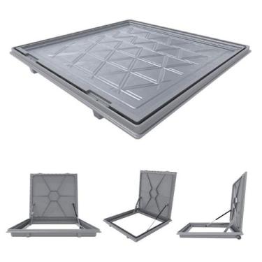 Imagem de Tampa Casa Maquina 90x90cm Com Rebaixo Para Alumínio Cinza - Shopmaste