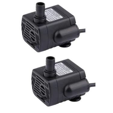 Imagem de Bombas de água para aquário, mini bomba de água submersível, DC 5,5-12V 5V 9V 12V bombas à prova d'água sem escovas para aquário de lagos com cabo de 4,5 pés, 200L/H, pacote com 2