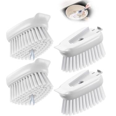 Imagem de Recargas de escova para escova de pratos OXO – Pacote com 4 escovas de louça, substituição de cabeça de dispensação de sabão para esfregão, cabeça de substituição de escova de prato de cozinha para