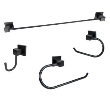 Imagem de Kit Luxo Prime Acessórios Para Banheiro Aço Inox 4 Peças Cód. 23244 - 