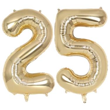 Imagem de Champagne Gold Large Number 25 Balloon, 40 Inch Light Gold Foil Helium Number Balloons, Giant Mylar Number 25 Balloons for 25 Years Old Birthday Party Anniversary Decorations (Champagne Gold 25)