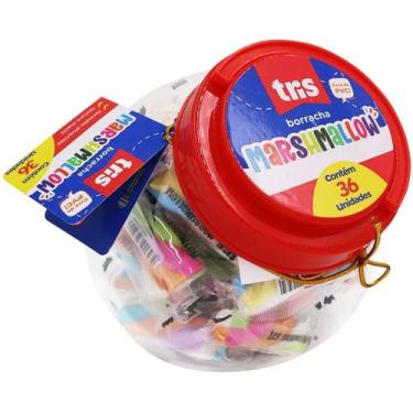 Imagem de Borracha Decorada TRIS Marshmallow 3 Cores Pote com 36 - Summit