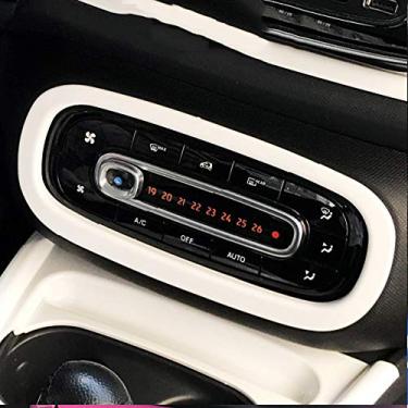 Imagem de SHIFENG Para Mercedes Benz New Smart 453 Fortwo Forfour 2015-2020 ABS carro ar condicionado botão decoração moldura guarnição (branco)