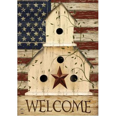 Imagem de Americana Welcome Garden Flag Primitive Patriotic 32cm X 46cm