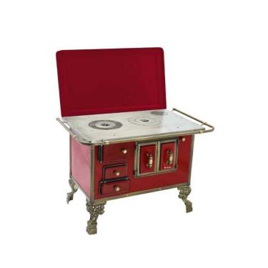 Imagem de Fogão a Lenha 03 Barroco Vermelho Intenso Com Tampa 3BDTVR Met. Venâncio