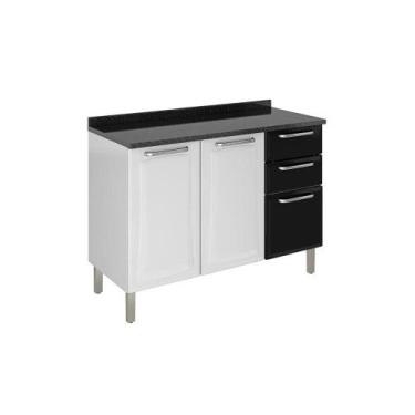 Imagem de Balcão de Cozinha 3 Portas 2 Gavetas Itatiaia Tarsila de Aço 120cm Bra