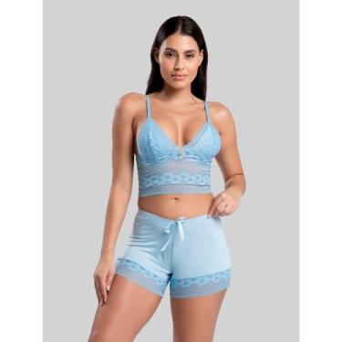 Imagem de Pijama Tóquio Short Doll Baby Doll Cropped Renda Feminino IMI Lingerie