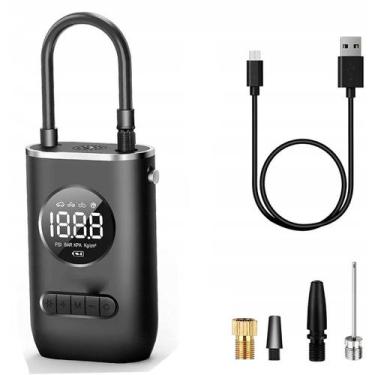 Imagem de Bomba De Ar Calibrador Compressor Digital Portatil Mini Led - Genzo