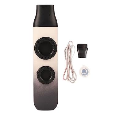 Imagem de Kazoo Instrumento musical profissional de plástico ajustável com 10 diafragmas de flauta para ukulele, violino, violão, teclado, alto brilho, gradiente azul ciano (textura da pele, cinza, gradiente