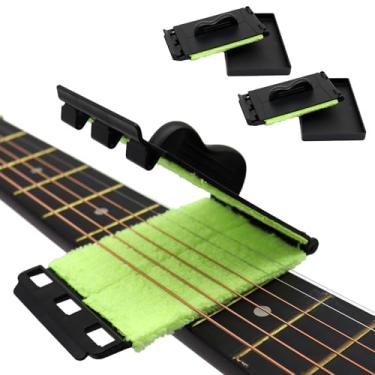 Imagem de Pacote com 2 limpadores de cordas de guitarra, kit de limpeza de cordas e escala de guitarra premium para violino/violoncelo/baixo/ukulele/guitarras elétricas
