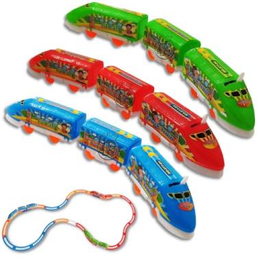 Imagem de Trem Brinquedo Locomotiva Trenzinho Infantil Com 3 Personagem cores (vermelho)