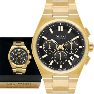 Imagem de Relógio Orient Masculino Solartech Dourado Cronógrafo Luxo