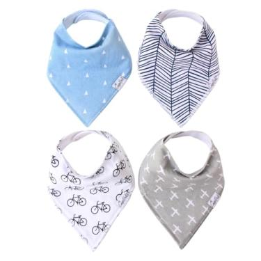 Imagem de Copper Pearl Babadores bandana para bebês – Pacote com 4 babadores de algodão macio para baba e dentição, babadores absorventes para bebês, ajustáveis para recém-nascidos e crianças, toneladas de