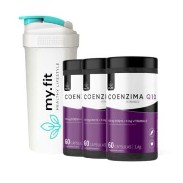 Imagem de Kit 3x COQ-10 100mg por Softgel, Total 180 Doses - Fórmula Sinérgica com Vitamina E + Coqueteleira Exclusiva