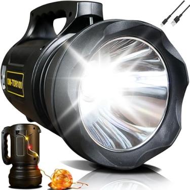 Imagem de Lanterna Recarregável LED Alta Potência 2KM Alcance Luz COB Cordão RGB 10M USB Tipo C Power Bank IPX6 Camping Emergência Pesca Trilha Decoração 6 Modos