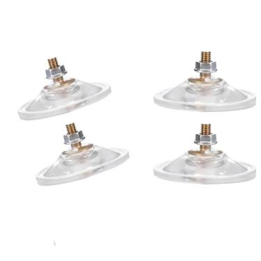 Imagem de Sndperiexam 4 ventosas transparentes e espessas com hastes de parafuso de metal e porcas, adesivo de PVC transparente, suporte de sucção de vidro para banheiro, parede, porta, janela, carro, persiana