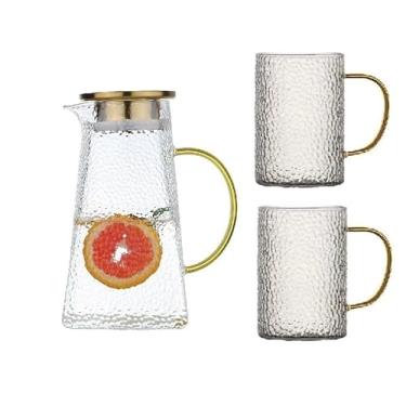 Imagem de Jarro de água de vidro transparente de grande capacidade de 1,5 ml com alça resistente ao calor chaleira quente fria bule de chá garrafa de água jarra de suco garrafa de água quente/fria garrafa de água