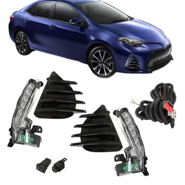Imagem de Thomletha Substituição do conjunto de faróis de neblina esquerdo e direito para Toyota Corolla SE XSE 2017 2018 2019 lente transparente do lado do passageiro do motorista