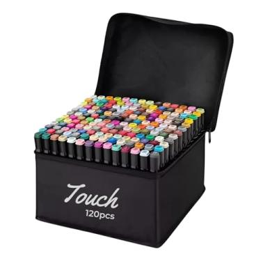 Imagem de Estojo de Canetas Permanentes Touch, Marcador Ponta Dupla, Canetinhas para Colorir Desenhos, Lettering, Sketch (120)