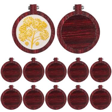 Imagem de Framendino Pacote Com 10 Mini Bastidores De Madeira Para Bordado, Redondos E Pequenos Ponto Cruz, Fazer Joias Faça Você Mesmo, 5,5 X 5 Cm