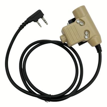 Imagem de WODASEN Tactical U94 PTT Adaptador Push to Talk Button Headset Connector Cable para UV-5R UV-17R UV-82 UV-82HP BF-888S BF-F8HP AR-152 Archsell AR-5 TK3402u RT17 RT21 Rádios Tan (Civilian)
