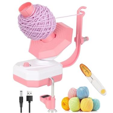 Imagem de Enrolador de bolas de fio elétrico para crochê, enrolador de fios, enrolador de bolo de fio compacto com forte tensão e velocidade contínua, enrolador automático de lã, ajudante ideal para amantes de