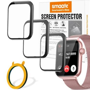 Imagem de smaate Protetor de tela compatível com smartwatch AKUMAKA G39 e Fitniv IW2 de 4,7 cm, 3D PMMA, 3 peças