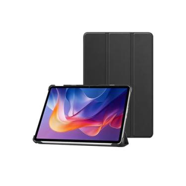 Imagem de Capa para tablet Redmi Pad 2 Android 15 de 11 polegadas, PC rígido e poliuretano premium, capa ultrafina com suporte para Pad 2, preta