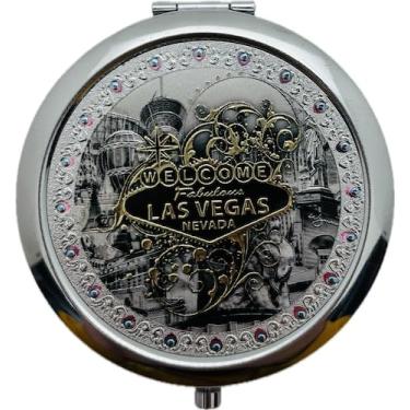 Imagem de Central Souvenir and Novelty LLC Espelhos compactos de Las Vegas, design multióleo Sin City (Filigrana)