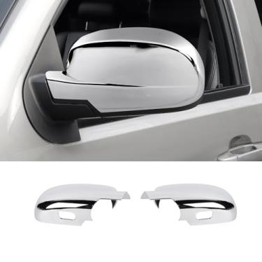 Imagem de CheroCar Capa de espelho retrovisor totalmente adequada para Chevy Silverado GMC Sierra Avalanche Tahoe Suburban Yukon Escalade ESV 2007-2014 Capa de espelho lateral esquerda direita (cromada)