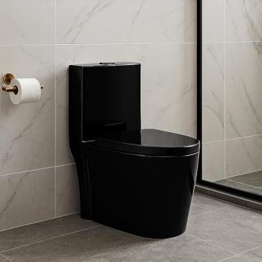 Imagem de Vaso Sanitário Monobloco Preto Magnus produzido em Cerâmica