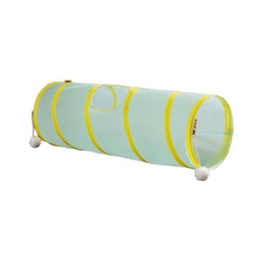 Imagem de Ｂｅｓｇａ Tenda de Brincar com Túnel para Gatos, Dobrável, Compacta, com Bolas Penduradas, Brinquedo Interativo para Cães E Coelhos, Amarelo reto