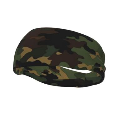 Imagem de Bandanas de corrida para homens e mulheres, estampa de camuflagem, faixas de suor esportivas que absorvem a umidade, lenço de cabeça atlético, faixa de cabelo elástica para tênis, basquete, corrida