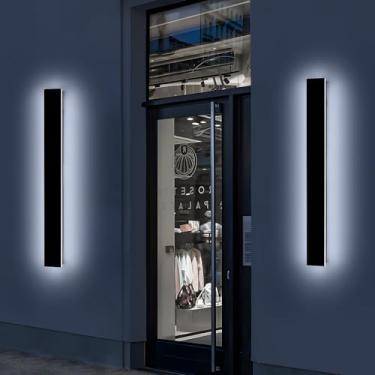 Imagem de Mikeru Arandela de parede externa moderna de 79,8 cm, 3000K/4500K/6000K 3 luminárias externas de LED de temperatura de cores, arandela de parede longa moderna para garagem, porta, varanda e pátio