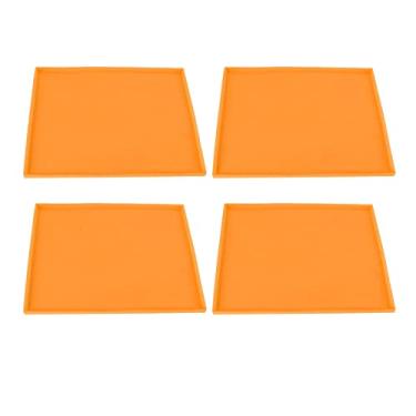 Imagem de Asixxsix 4 PCs Tapetes de Desidratador de Silicone, BPAfree Alimento Resistência de Alta Temperatura Não Reutilizável Com Borda, para Líquido de Carne de Couro de Couro de Frutas (ORANGE)
