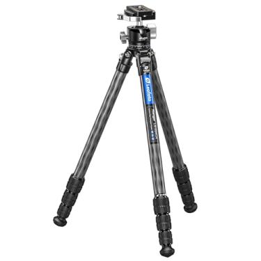 Imagem de Leofoto Tripé de câmera profissional, tripé compacto de fibra de carbono de 127 cm para câmera de vídeo DSLR, 4 seções de perna, cabeça esférica de 360°, carga máxima 8 KG/8.2 kg (LS-254CX+LH-30LR)