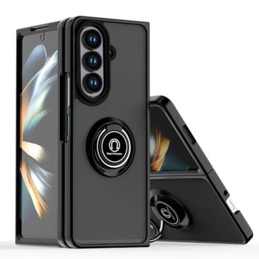 Imagem de Furill Capa de telefone para Samsung Galaxy Z Fold 7 translúcida fosca com protetor de tela de vidro temperado, anel de dedo giratório suporte magnético para carro acessórios capa ZFold Z7 G Fold7 7Z