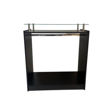 Imagem de Balcão de vidro cabideiro mdf preto para lojas - MOVEIS ALBERGONI