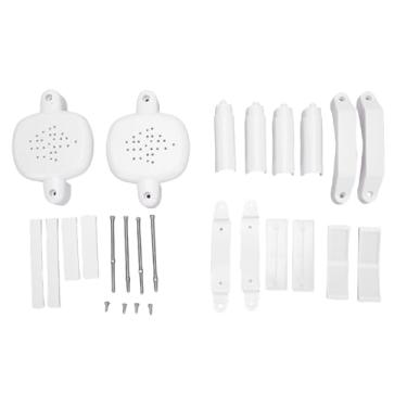 Imagem de Garosa Base de Montagem de Corrimão de Portão de bebê, Adaptador de Papil da Porta de Carga Plástica Com Instalação Fácil para Trilhos de, Compatíveis Com Portões de Ferro Forjada, (WHITE)